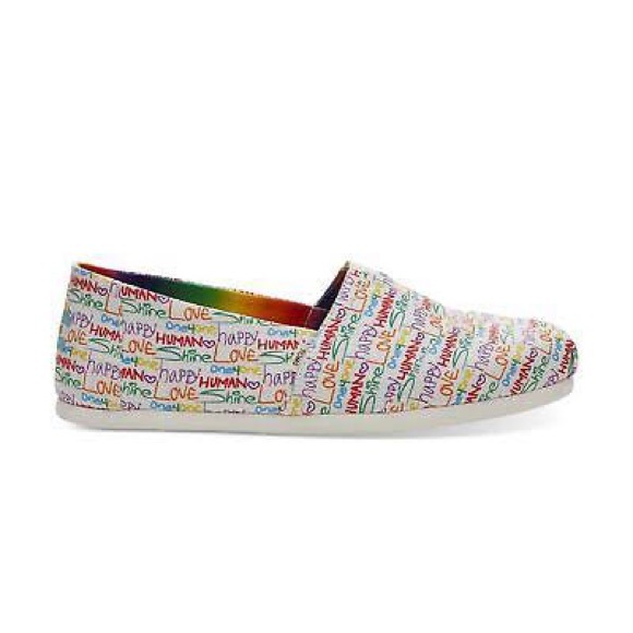Toms Womens Size 10 HappyDay Alpartaga Unity Pride Shoe - Rainbow colors - Picture 3 of 8